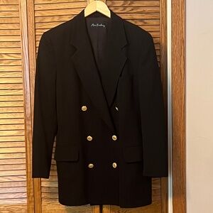 Double Breasted Ann Freedberg Tropical Weight Wool Blazer Size 10